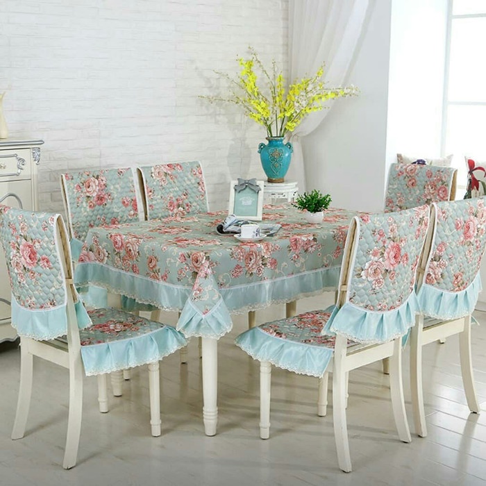Taplak Meja Makan - Set Taplak Meja Makan Shabby --4 Kursi--