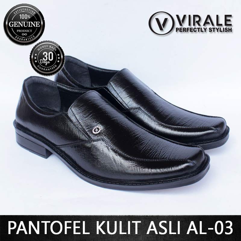 Sepatu pantofel pria Virale - Sepatu Kantor - Sepatu formal bahan 100% kulit sapi Asli AL 03