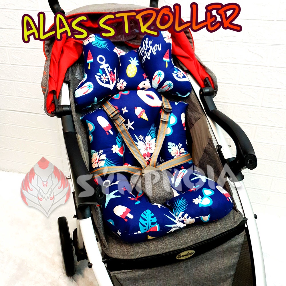 4in1 UNIVERSAL ALAS STROLLER BAYI CAR SEAT BOUNCER 5 LUBANG / SEAT PADDING BABY / ALAS KURSI MAKAN