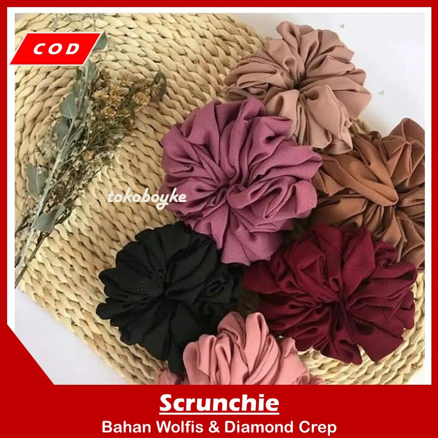 Scrunchie Ikat Rambut Wanita Iket Rambut Inner