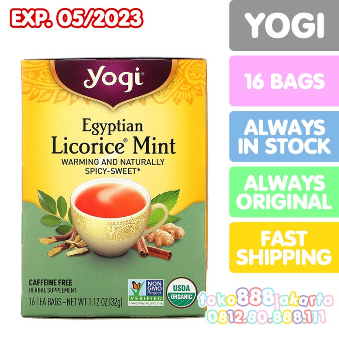 

ORIGINAL MURAH YOGI TEA EGYPTIAN LICORICE MINT CAFFEINE FREE TEH HERBAL ORGANIK