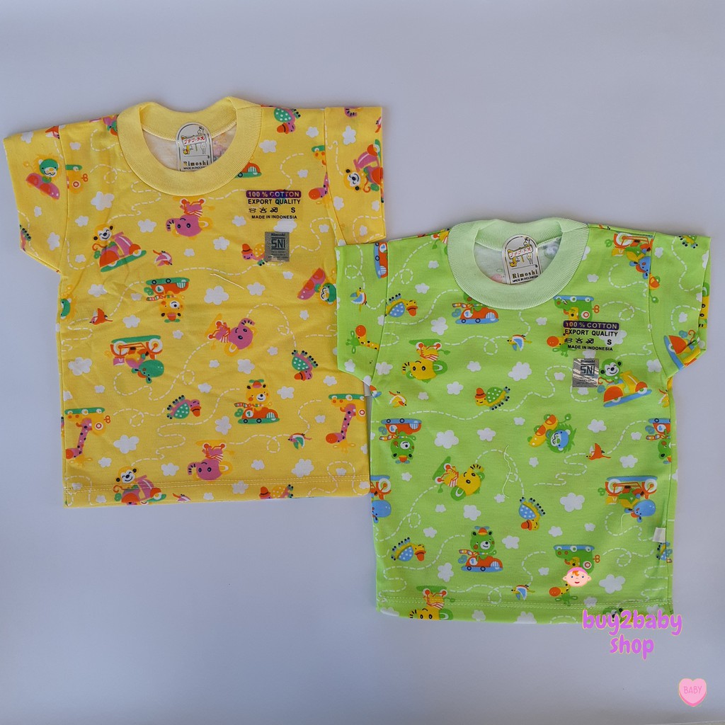 Kaos Oblong Bayi Rimoshi Full Print Warna Ukuran S, M, L, XL 1 PCS