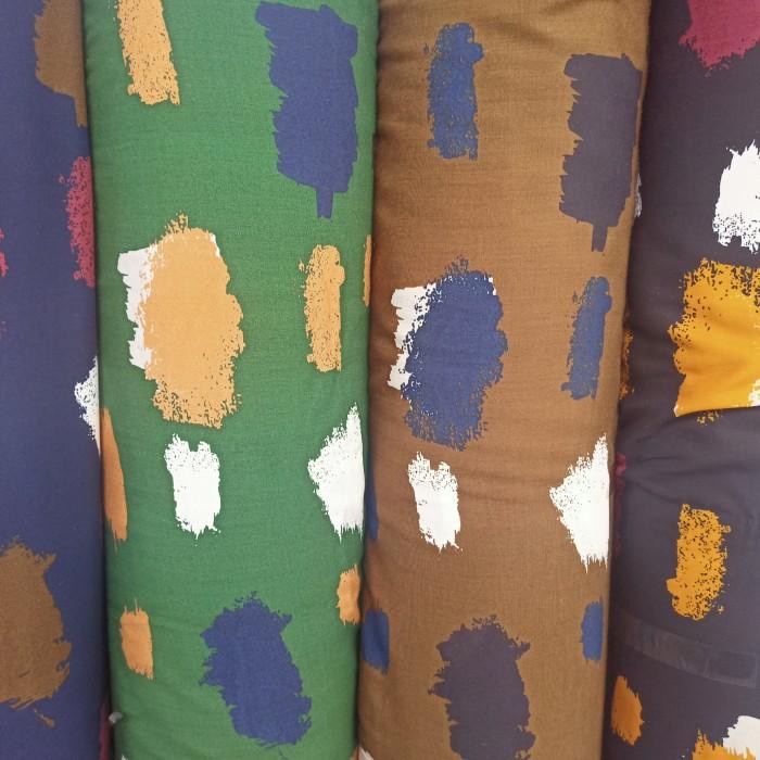 Cotton | Kain Bahan Baju Meteran Katun Rayon Motif Abstrak 4Warna Terbaru Ready Stock