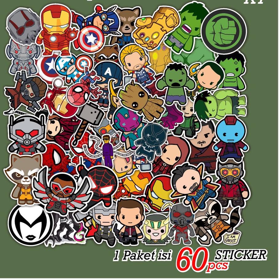 

⚡GROSIR⚡ [ MAC ] 60 PCS STICKER SUPERHERO SUPERMAN HULK KAPTEN AMERIKA THOR LUCU AESTHETIC ANTI AIR UNTUK LAPTOP CASE TUMBLER KOPER HP - K7 termurah se indonesia