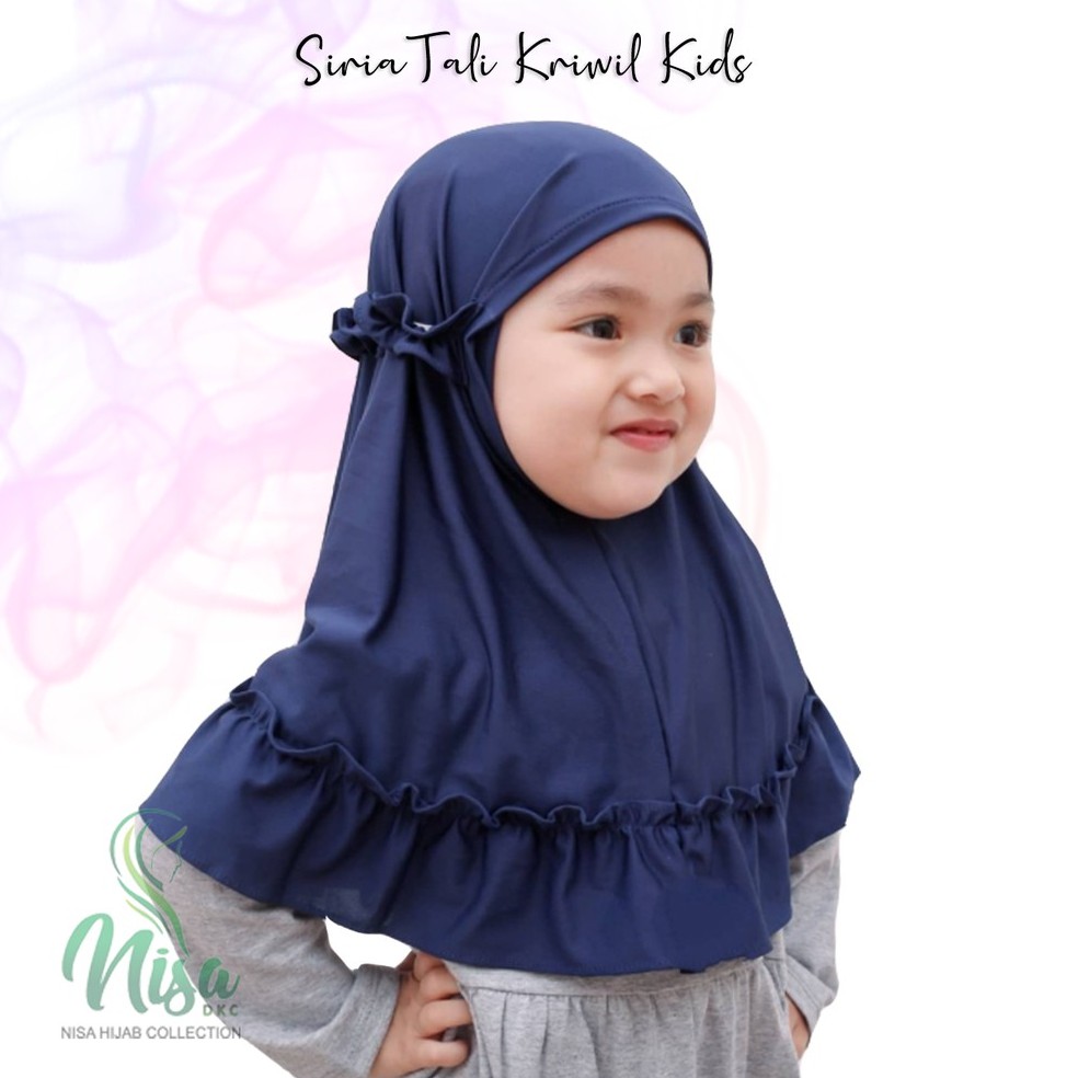 Jilbab Anak Siria Tali Kriwil Hijab Instant Jersey