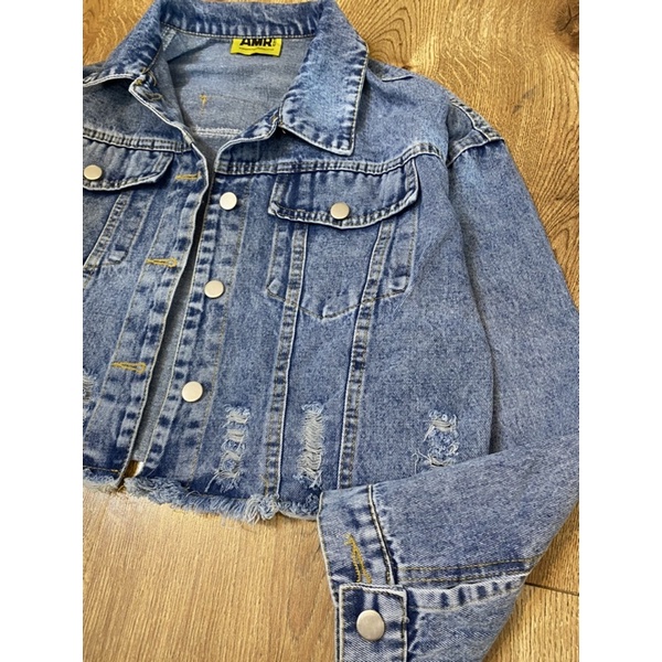 Jaket jeans import/jaket jeans crop wanita/jaket jeans crop/jaket jeans ripped/jaket jeans korean