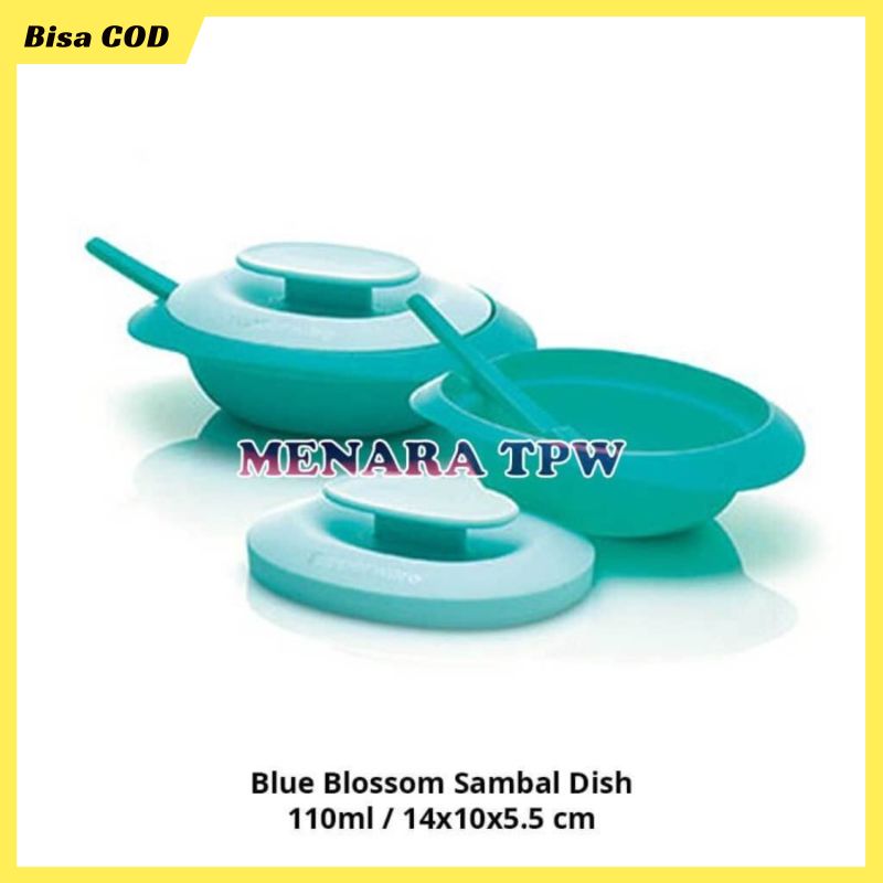 Diskon Tupperware Blue Blossom Sambal Dish 2pcs Wadah Saji Sambal