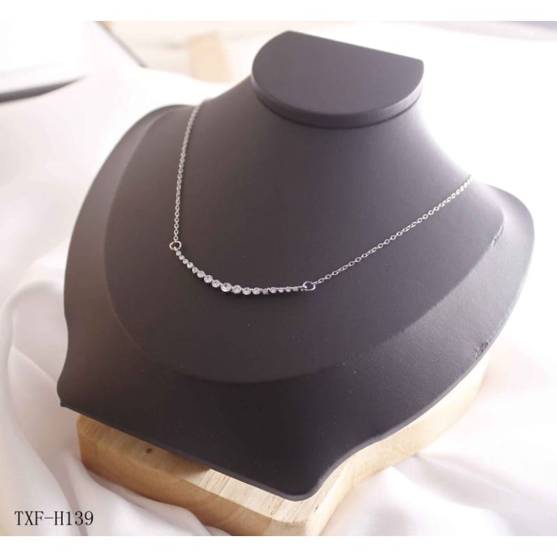 BISA COD✔ Kalung Viral/ Kalung Kekinian/Kalung Buming New Kalung Fuji Model Permata Cantik Elghan Bahan Titanium