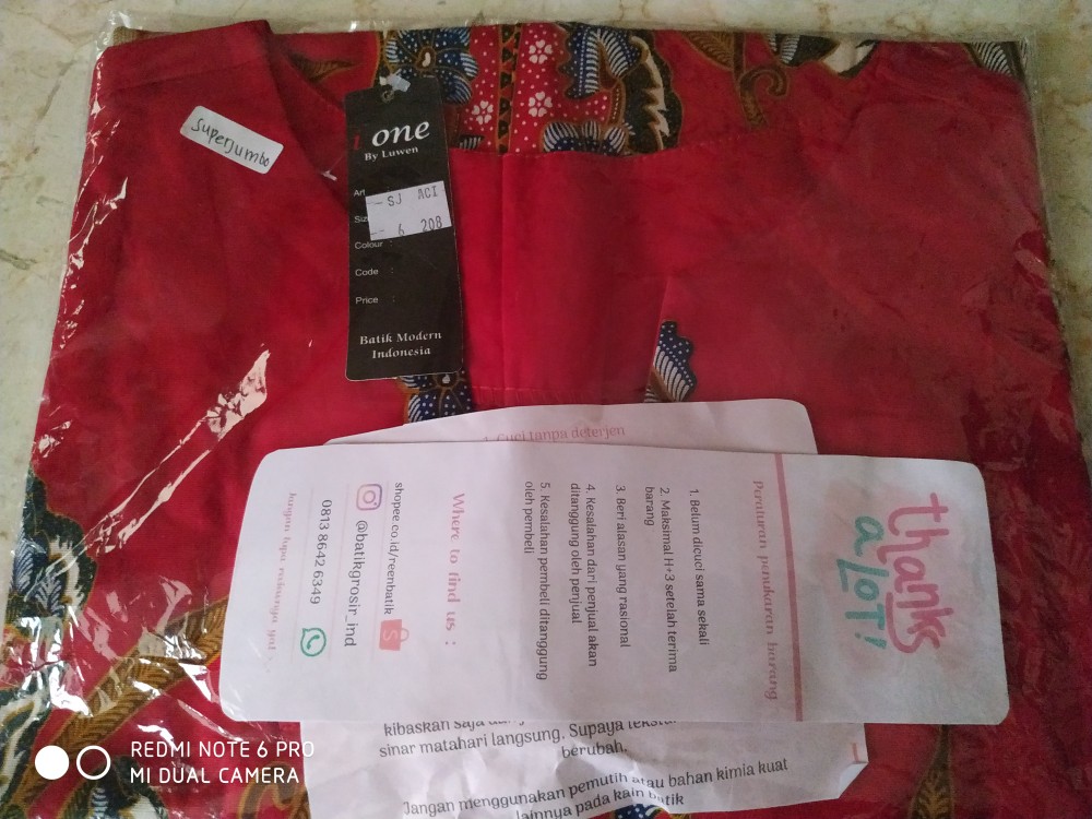 Batik Couple Set Aci Edisi Natal Imlek Warna Merah Bahan Katun Stretch