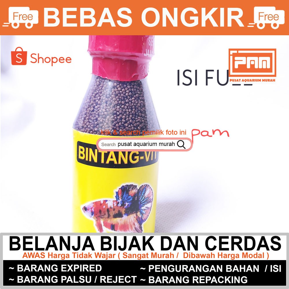 ISI FULL Pakan Cupang Aduan Bintang Vit Spirulina Kalsium Vitamin Hi