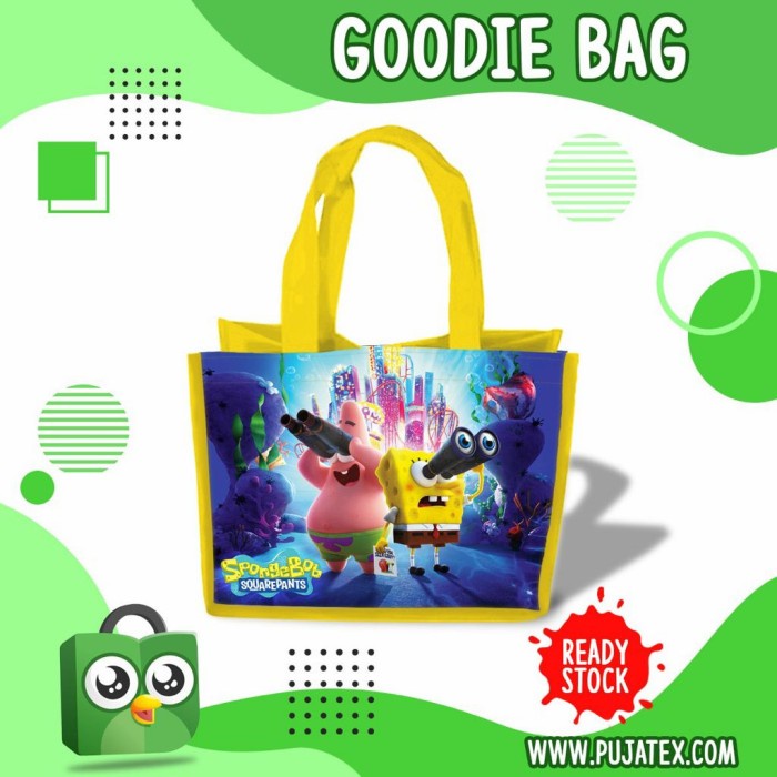 

goodie bag gambar Spongebob, untuk ultah anak, sovenir dll, stok ready