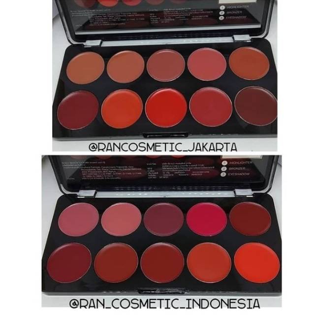 GROSIR LIPSTIC PRO PALLETE SIVANNA ORIGINAL ASSECORIES RAN COSMETIC INDONESIA DIPAKAI PARA MUA HITZ