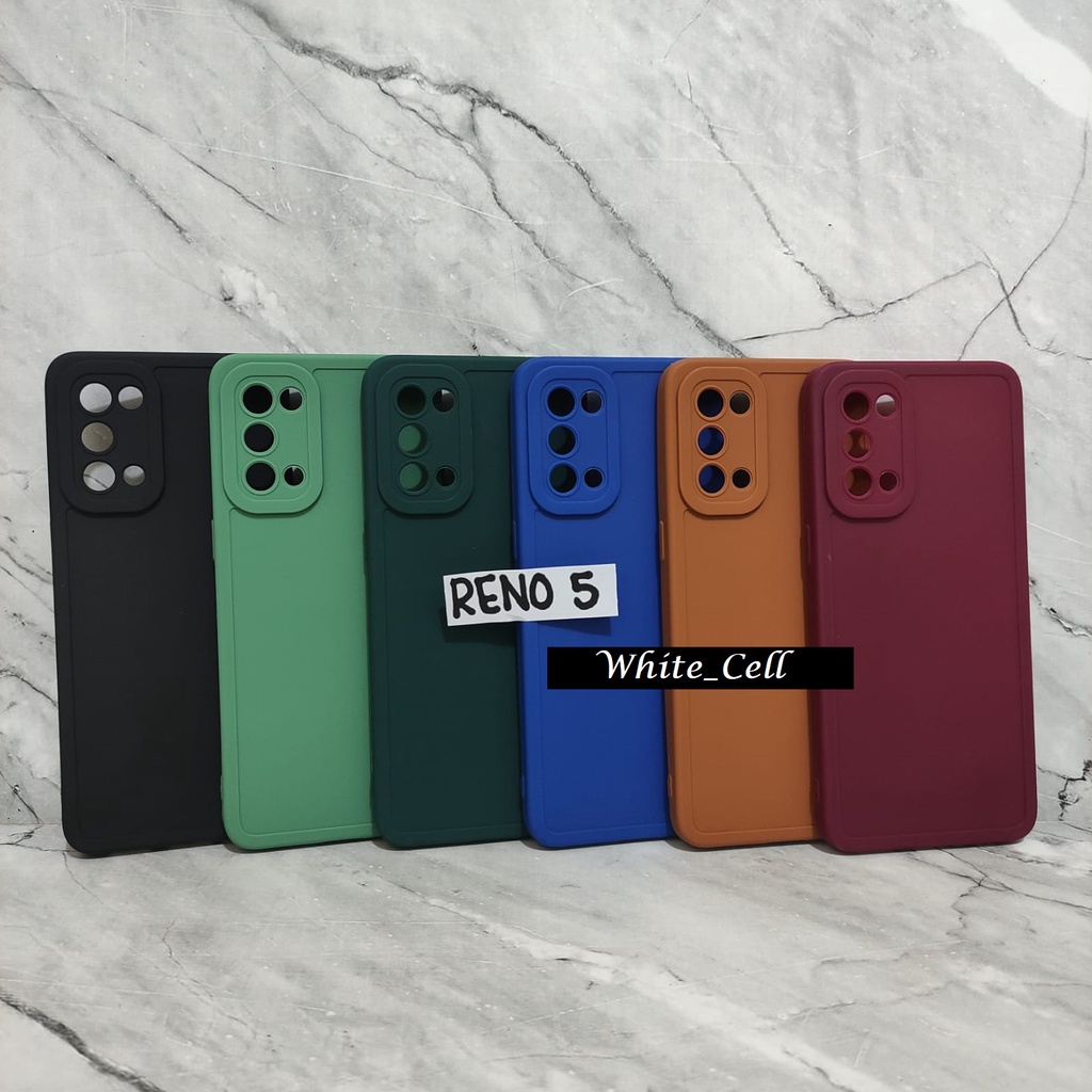 SoftCase ProCamera Silicon Matte Case Full Cover Oppo Reno 5 White_Cel