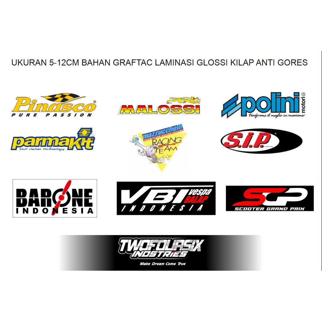 STIKER VESPA LOGO RACING VBI