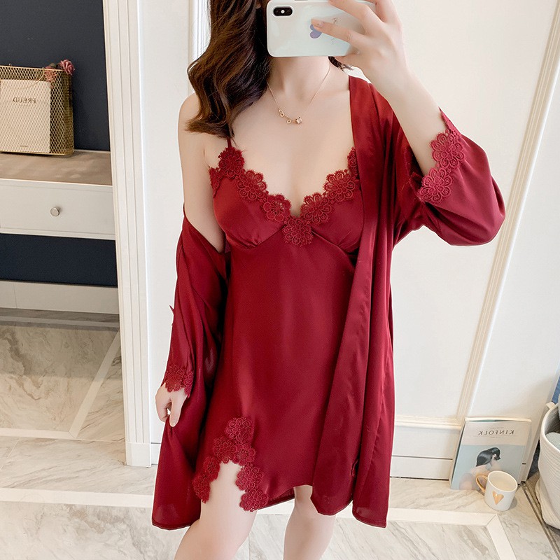 Vee-silk summer kimono 8033 pad bra/seserahan/baju tidur-2