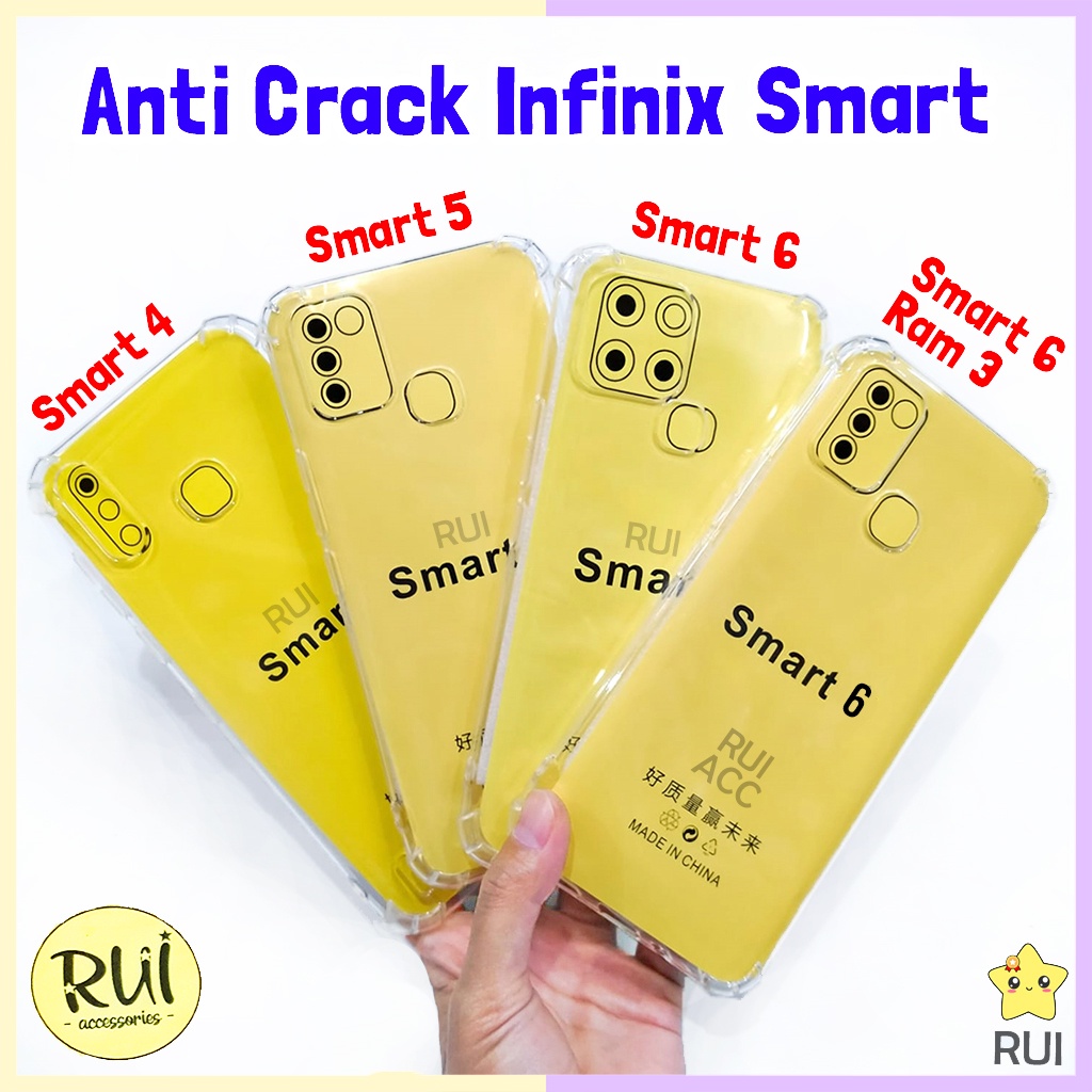 Case Bening INFINIX SMART 4 5 6 Ram 3 Anti Crack Jelly Polos Softcase Silikon Lentur  Anticrack Rui 