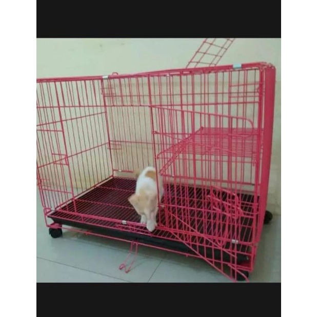 kandang kucing 2 tingkat ukuran 75x45x55