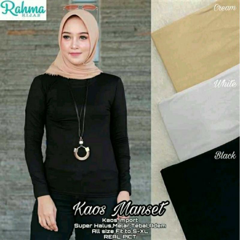 kaos manset wanita lengan panjang / kaos manset wanita / kaos manset spandek wanita / manset spandek