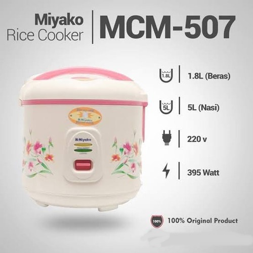 Miyako Rice Cooker MCM507 – Magic Com 1.8 Liter 3in1 395 Watt / Penanak Nasi