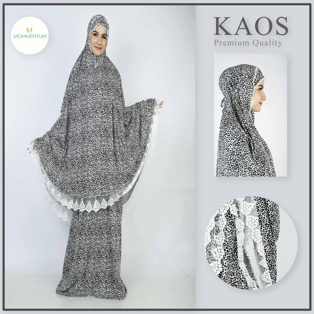 Mukena Kaos Motif - Corak Macan - Renda Tile - Mukena Dewasa