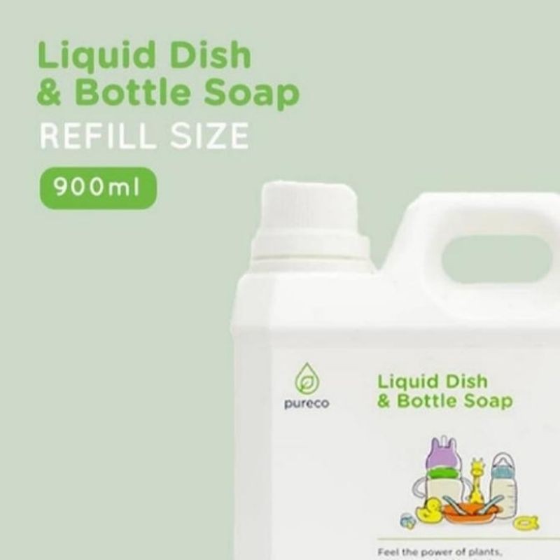 Pureco Liquid Dish dan Bottle Soap 900ml refill