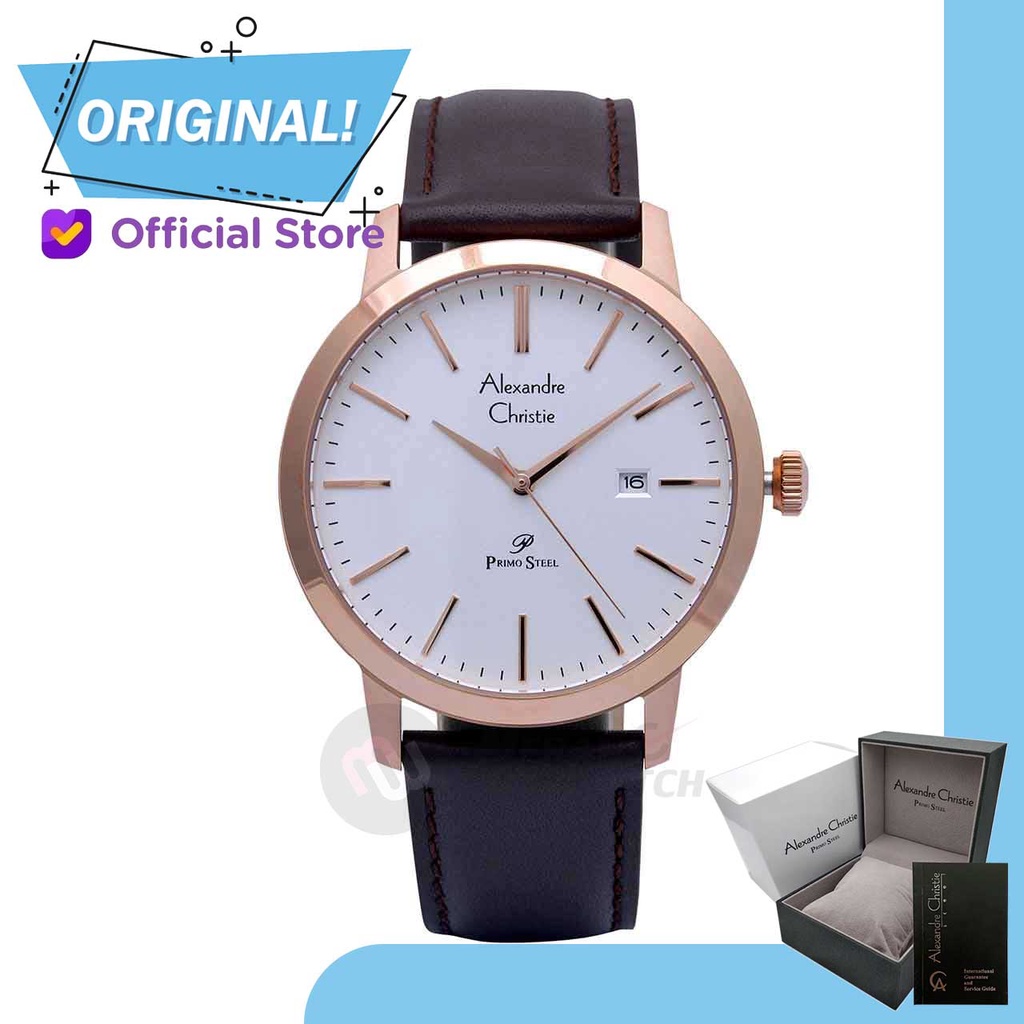 Jam Tangan Pria Analog Alexandre Christie 1007MD AC1007 AC 1007 MD 1007 MDLRGSL Original Garansi Res
