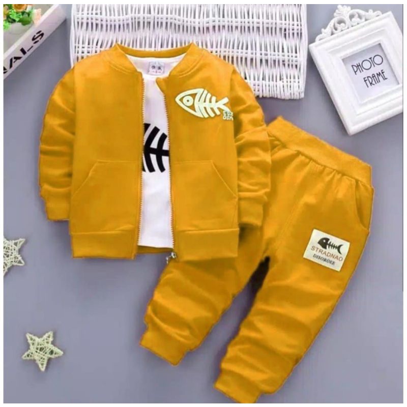 Promo- Setelan Jaket Anak-Anak Setelan Jaket 3in1Motif Ikan Anak 1-5 Tahun Anak Laki-laki Dan Perempuan Termurah