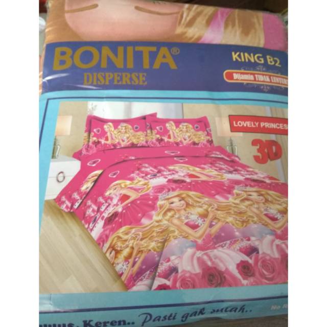 Sprei Bonita 3D Uk180x200 Lovely Princess Pink