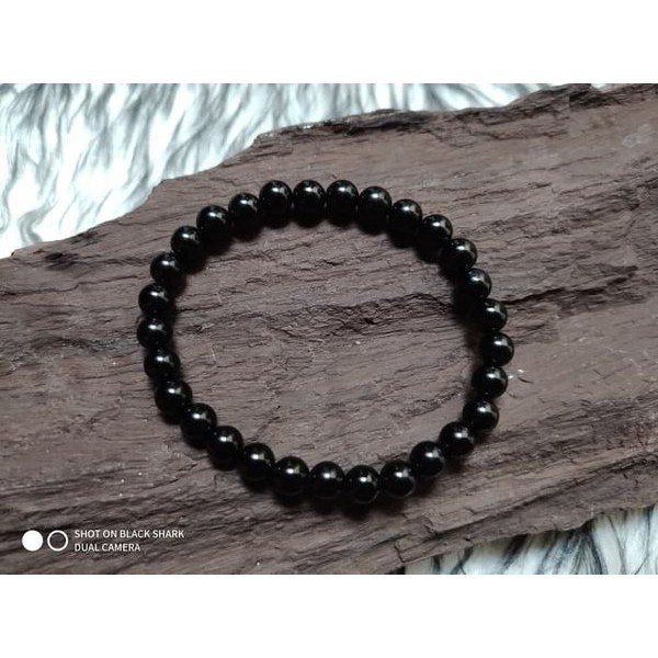 [Bayar di Tempat] Gelang Batu Giok Hitam Asli Original Dim 8mm