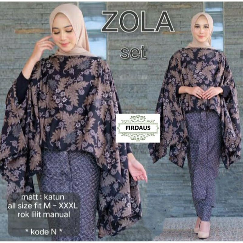 SET  ZOLA MODEL KELELAWAR | LOWO BATIK SET