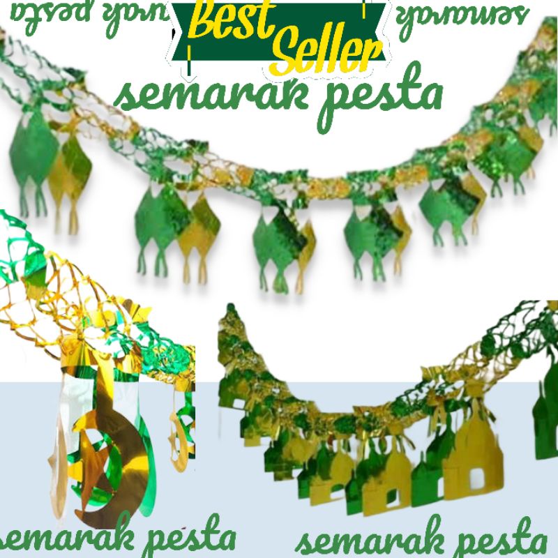 hiasan idul fitri,garland idul fitri, decorasi idul fitri,hiasan ramadhan, hiasan ruangan ramadhan, 