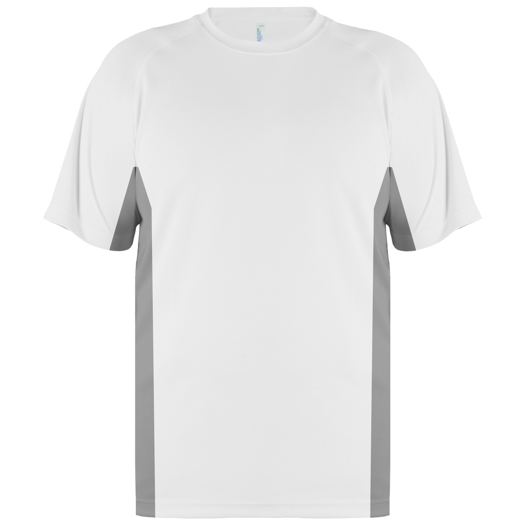 NEW STATES APPAREL Kaos Polos Olahraga Pria dan Wanita Lengan Pendek Dri Fit Dua Warna S-2XL -2701-White / Grey