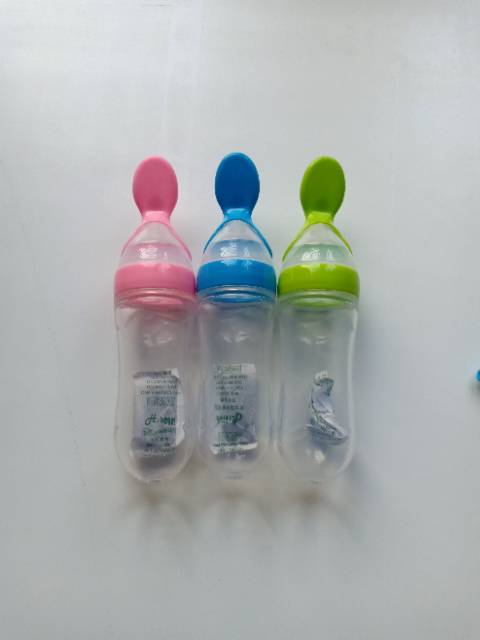 SENDOK BOTOL silikon silicone makan bayi mpasi baby feeder