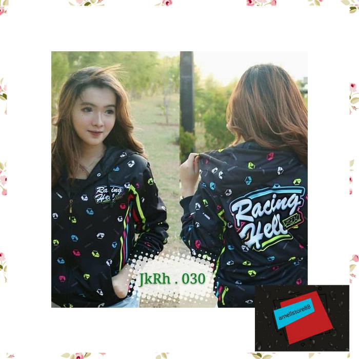 Jaket Pria parasut parka gunung RACING HELL Printing Hitam Diamond WE188