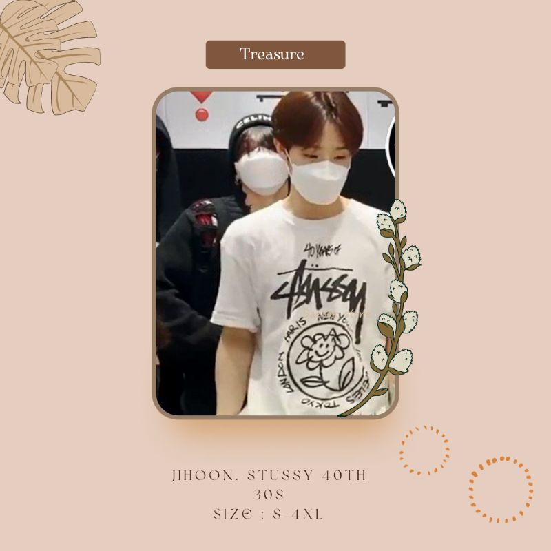 Kaos kpop Jihoon treasure stussy 40th