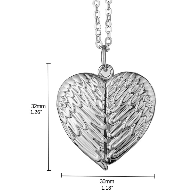 SIY  Heart Sublimation Blanks Angel Wing Love Heart Necklaces Custom Lockable Photo Blank MDF Printable Pendant for Women