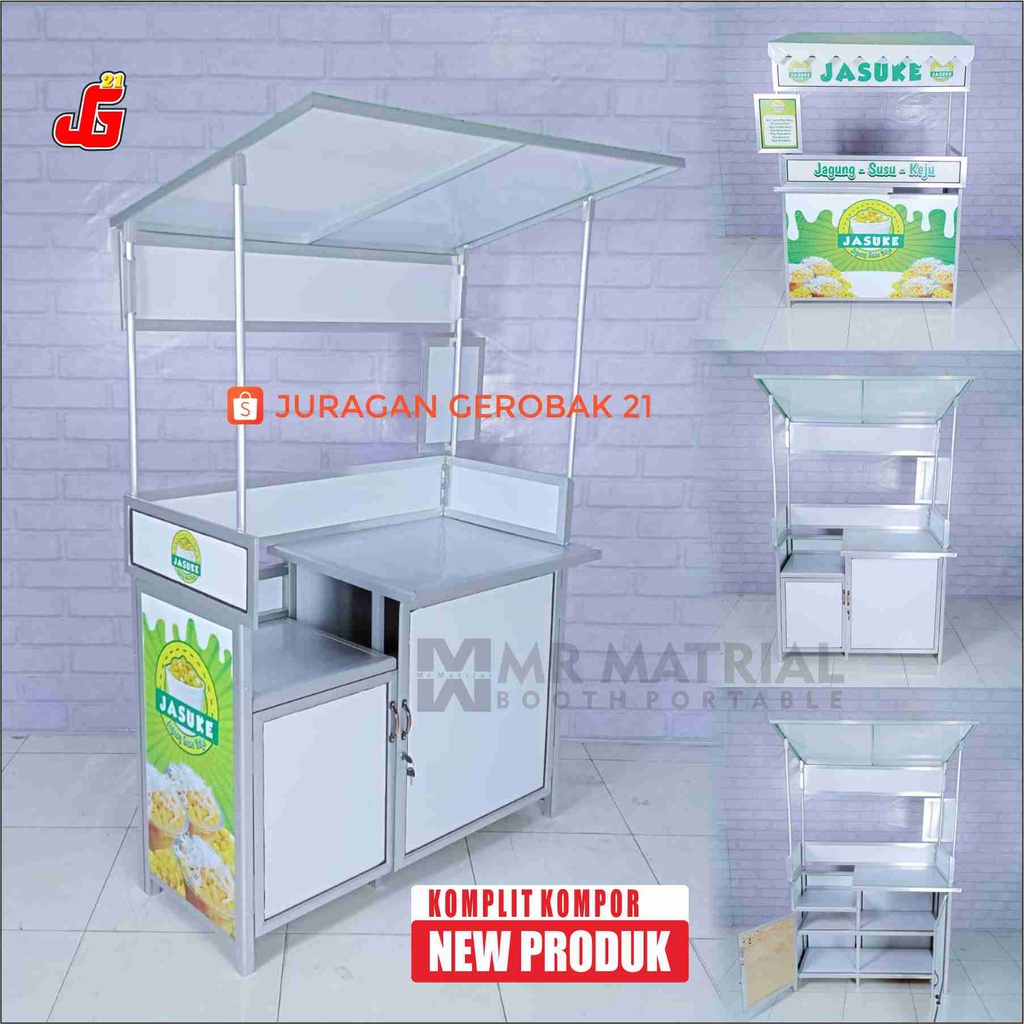 Booth Portable Komplit Kompor Gerobak Meja Lipat