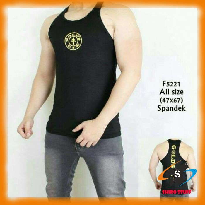 Singlet gym Goldgym / baju fitnes gold gym / kaos lekbong olahraga