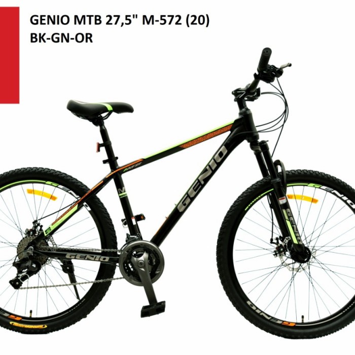 Sepeda Gunung Genio MTB 27.5 M-572 - Black-Green