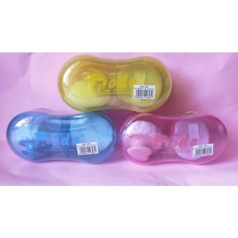 Dodo Baby Powder Case 2in1 Peanut DAC047  - Dodo Tempat Bedak Tabur Bayi - Wadah Bedak Bayi Double