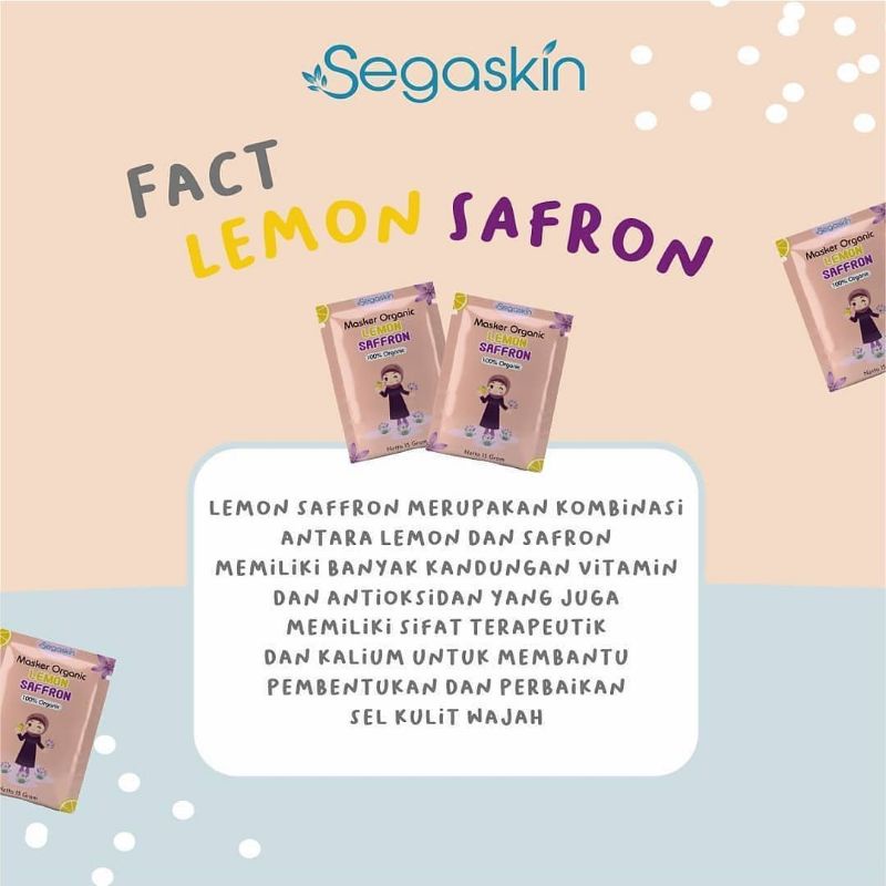 MASKER ORGANIK LEMON SAFRON SEGASKIN