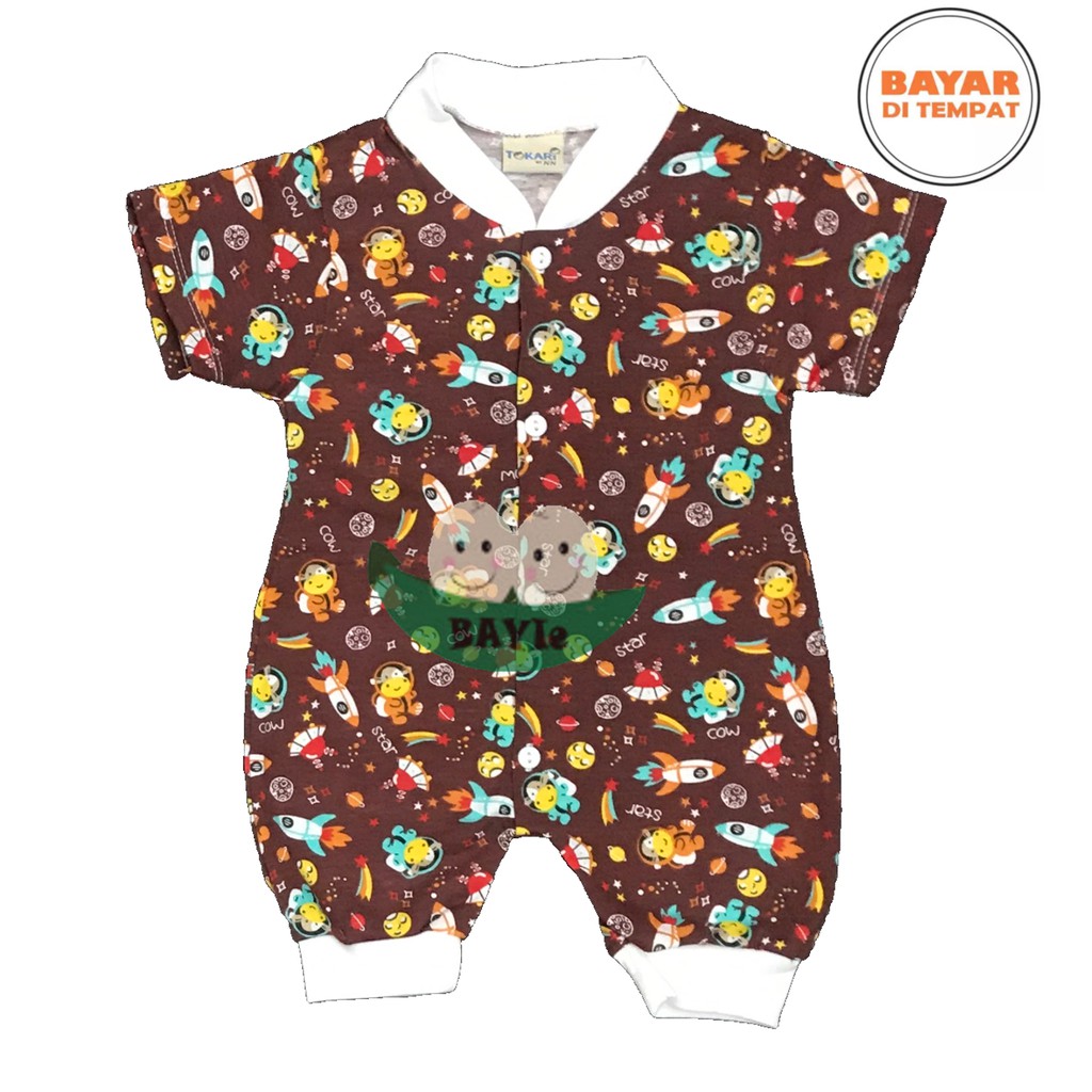 BAYIe - Baju model Hansop/Jumper/Romper PENDEK PUTIH Bayi/Anak Laki-laki/Perempuan TOKARI 0-6 bulan