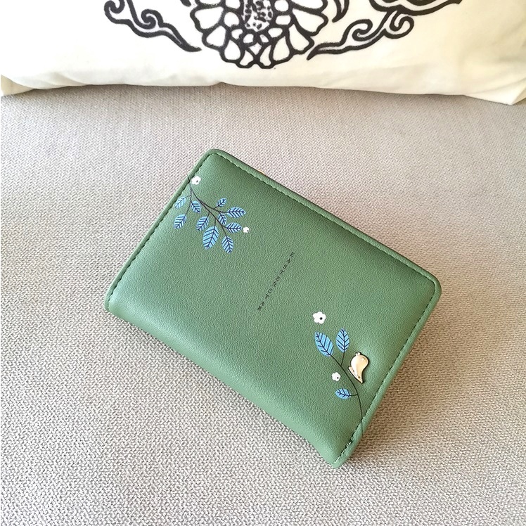 Dompet Lipat Wanita BS66 Dompet Resleting Motif Bunga Polos ACC