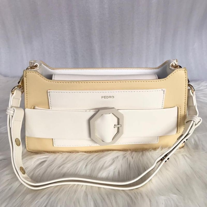 PEDRO Octagon Buckled Leather Shoulder Bag