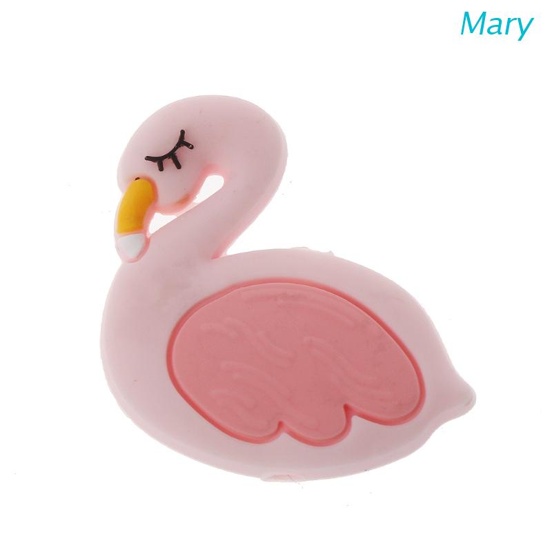 Mary Mainan Teether Bayi Bentuk Flamingo Bahan Silikon Untuk DIY Perhiasan