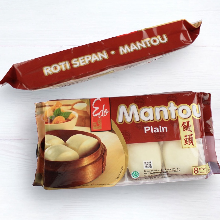 Edo Mantou Plain 320gr Isi 8pcs