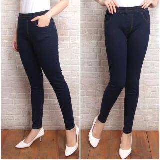  Celana  jeans wanita  pinggang karet  Shopee Indonesia