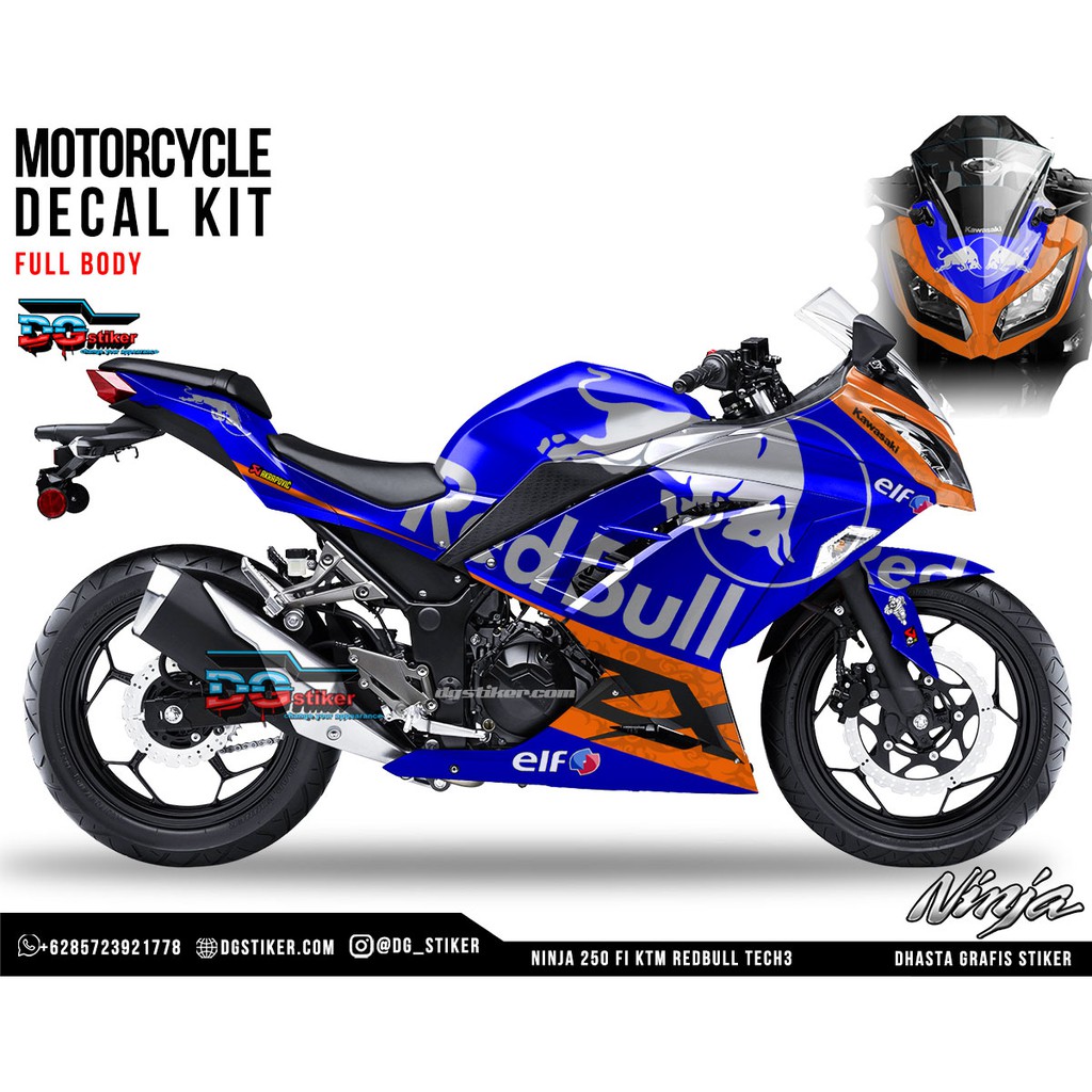 Decal Ninja 250 FI KTM Redbull Tech3 DG Stiker