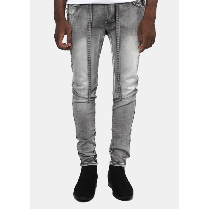 RUCAS - CERAMIC GRAY BELTED JEANS