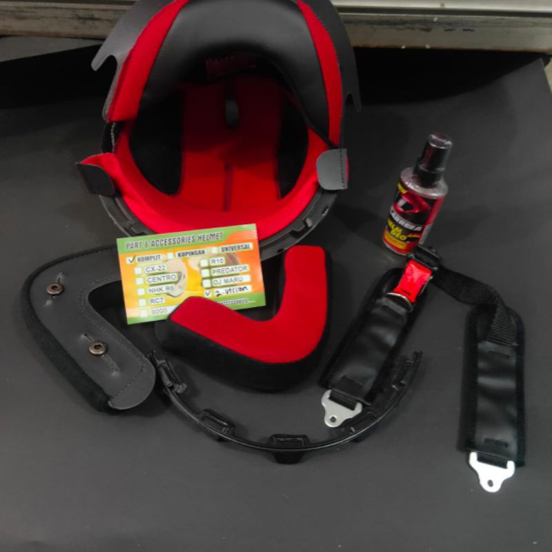 busa helm KYT 2 vision kancing besi full set bonus parfum helm